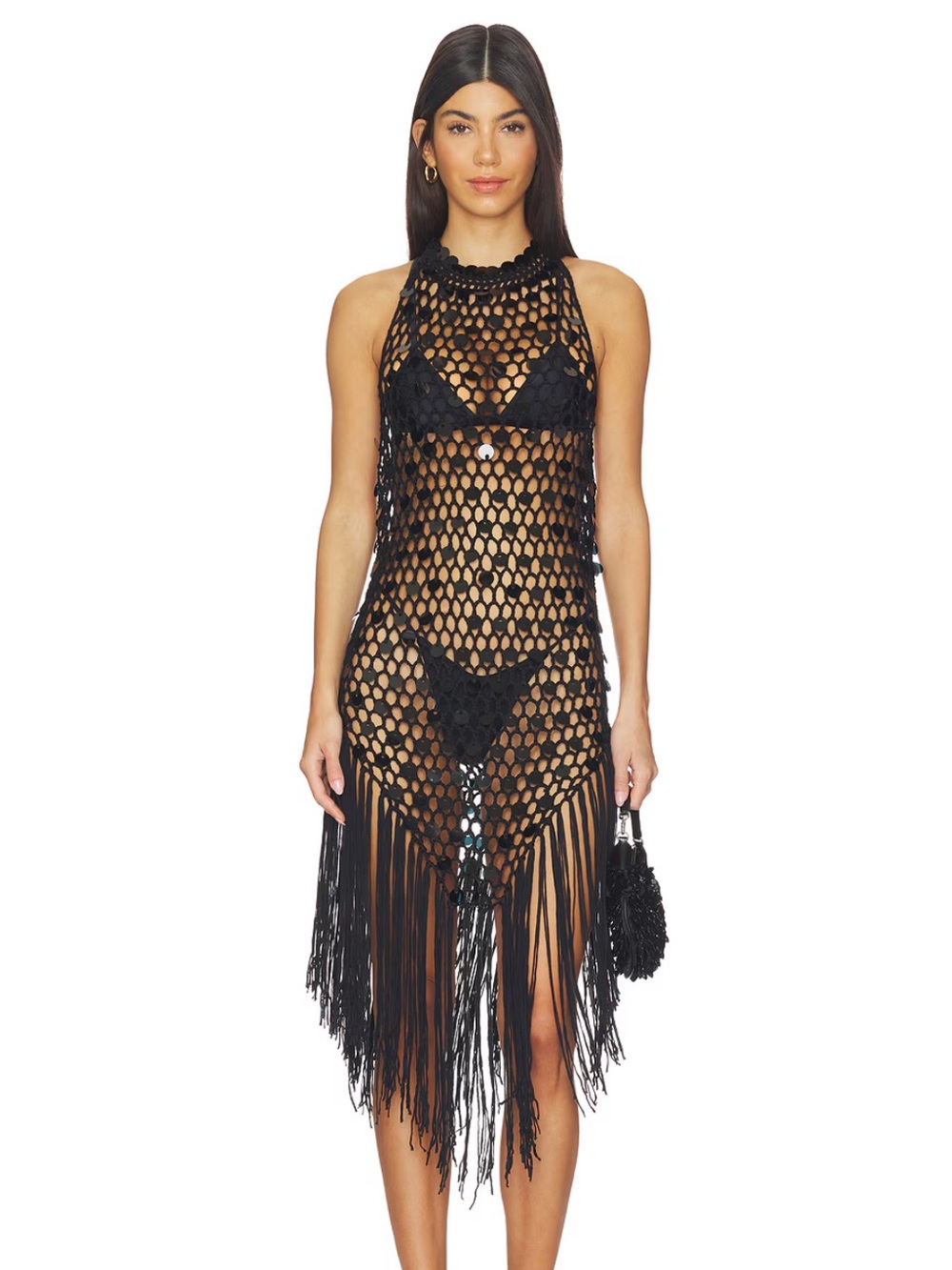 Superdown Karrigan crochet halter dress